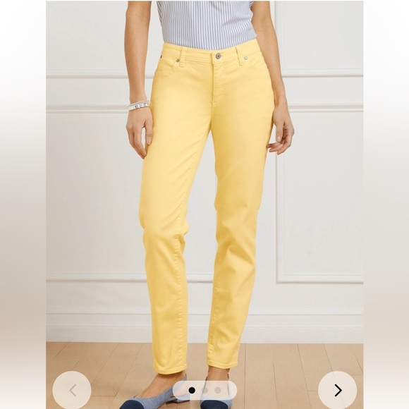 Talbots SLIM ANKLE JEANS GARMENT DYE yellow 22W - Picture 1 of 12